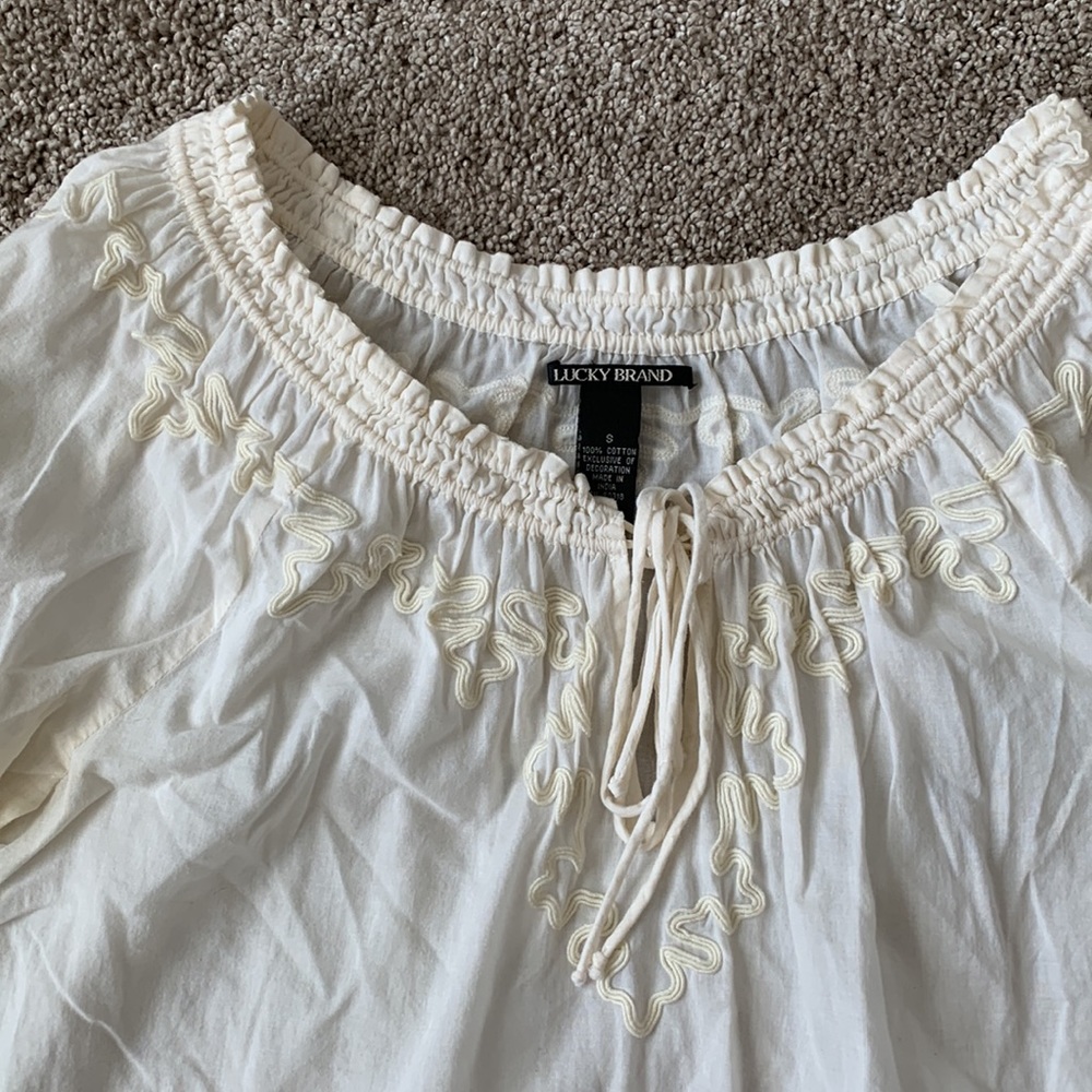 Lucky Brand Flowy 3/4 Sleeve Blouse